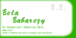 bela babarczy business card